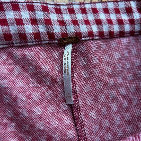 Free People red and white gingham high waisted skinny pants Size 2 - Picture 9 of 9